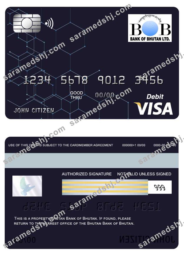 Bhutan Bank of Bhutan visa card